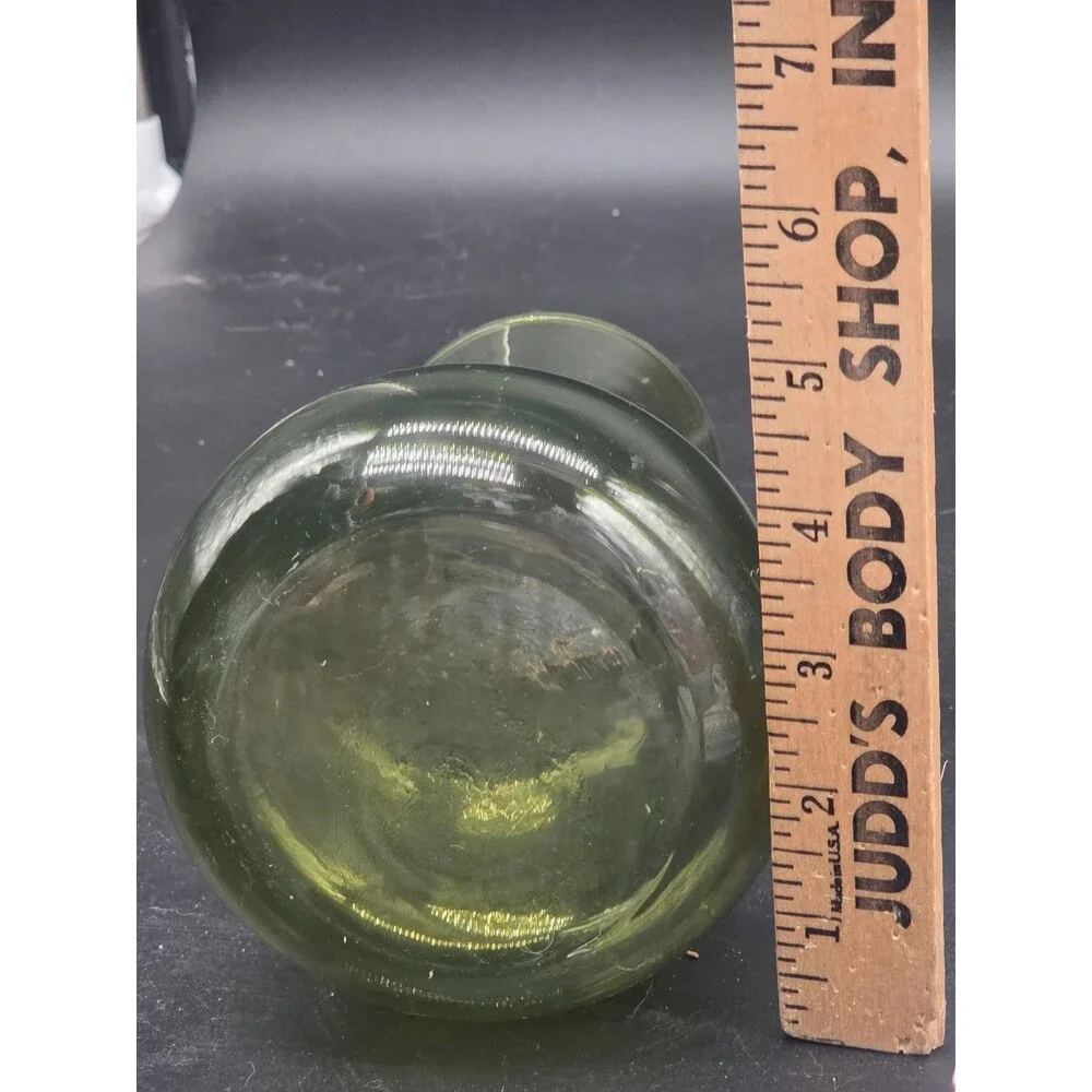Mid-Century Modern Olive Green Blown Glass Vase